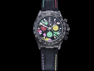 rolex daytona diw carbon motley edition chronograph mens watch