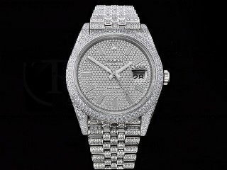 rolex datejust 41mm full diamond crested automatic mens watch
