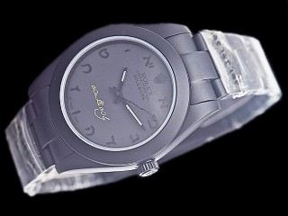 rolex oyster perpetual milgauss pvd sandblast automatic men watches