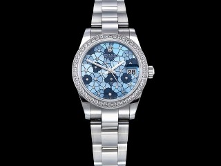 rolex datejust midsize 31mm flowery dial automatic lady watch