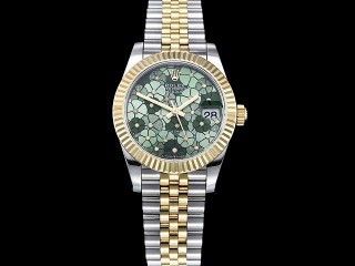 rolex datejust midsize 31mm flowery dial automatic lady watch