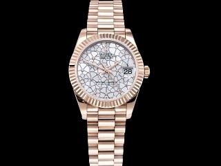rolex datejust midsize 31mm flowery dial automatic lady watch