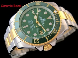 rolex submariner automatic mens watch with green ceramic bezel
