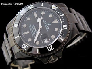 rolex submariner automatic mens big size 43mm watch with black ceramic bezel