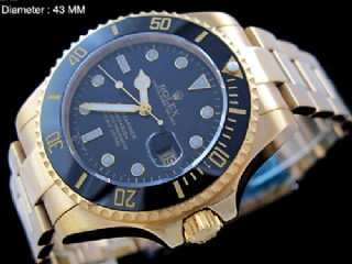 rolex submariner automatic mens big size 43mm watch with black ceramic bezel