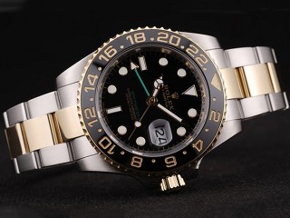 rolex gmt-master ii automatic mens watch with black ceramic bezel-116713ln