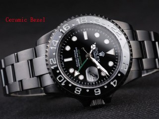 rolex gmt-master ii automatic mens watch with black ceramic bezel