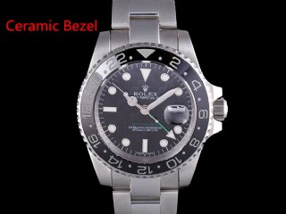 rolex gmt-master ii automatic mens watch with black ceramic bezel