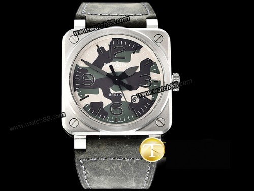 Bell & Ross Aviation BR03-92 Green Camo Automatic Men Watch,BR-02017
