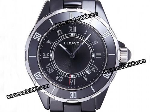 Black Ceramic Red Diamond Bezel Quartz Lady Watch,LD-010