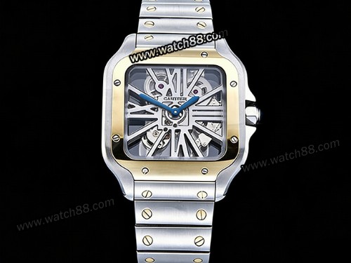 Cartier Santos De Cartier Skeleton Automatic Mens Watch,CAR-02103