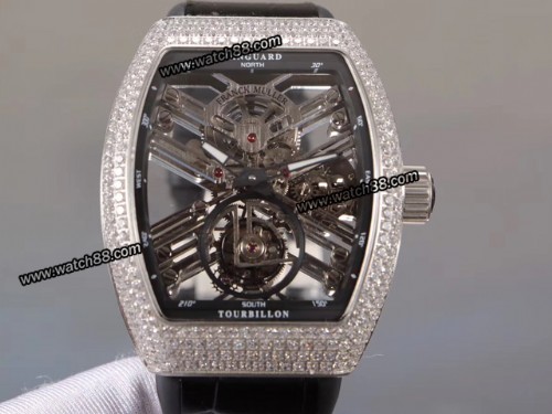 Franck Muller Vanguard Tourbillon Skeleton Mens Watch,FRA-06016