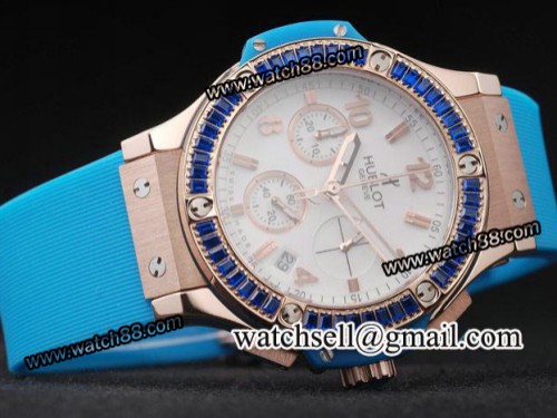 Hublot Big Bang Gold Tutti Frutti Blue Ladies Watch,HB-7388