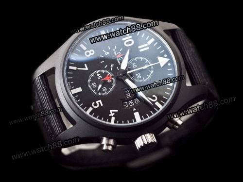 IWC PILOTS DOPPEL CHRONOGRAPH TOP GUN SWISS CASE BLACK,IWC-0018B