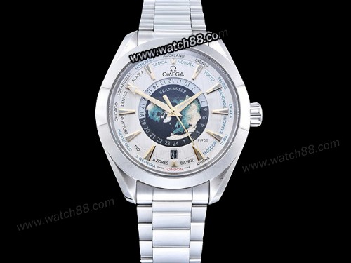 Omega Seamaster Aqua Terra GMT WorldTimer 43mm Watch,OM-01567