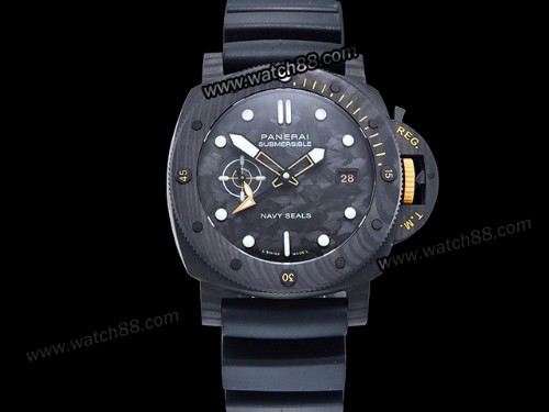 Panerai PAM 1324 Submersible GMT Carbotech Navy Seal 44mm Man Watch,PAN-17083