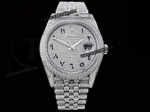 Rolex Datejust 41mm Full Diamond Crested Automatic Mens Watch,RL-08332