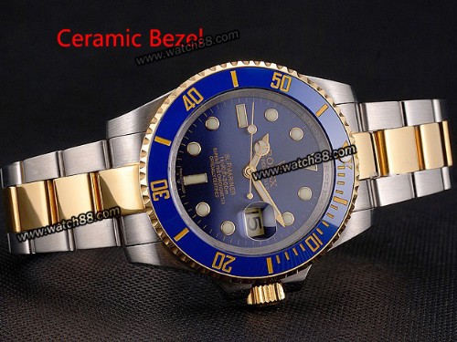 ROLEX SUBMARINER AUTOMATIC MENS WATCH WITH BLUE CERAMIC BEZEL-116613LB ,RL-01014
