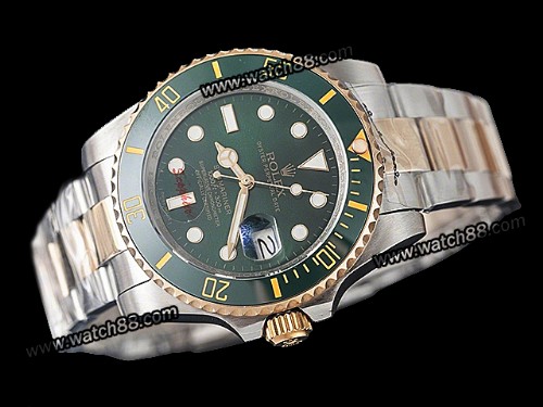 ROLEX SUBMARINER AUTOMATIC MENS WATCH WITH GREEN CERAMIC BEZEL,ROL-287