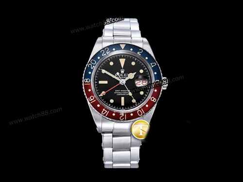 Rolex Vintage GMT 6542 No Crown Guard Automatic Men Watch,RL-05048