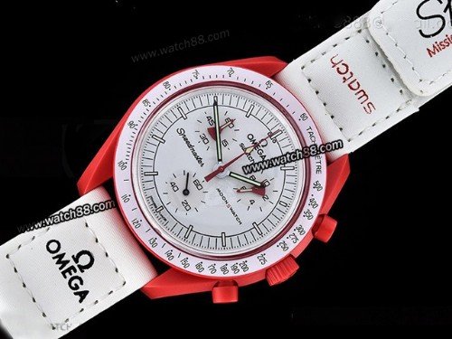 Swatch X Omega Bioceramic Moonswatch Mission to Mars Watch,OM-337C
