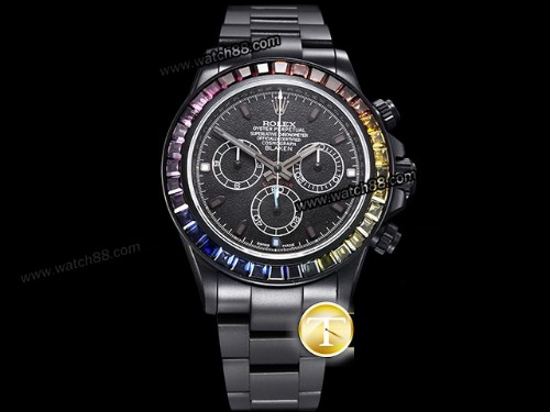 TWF Factory Rolex Daytona Blaken Rainbow Automatic Chronograph Mens Watch,RL-06144