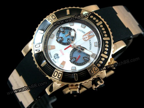 ULYSSE NARDIN MAXI MARINE DIVER CHRONOGRAPH MENS WATCH 8006-102-3A/91 ,UN-021