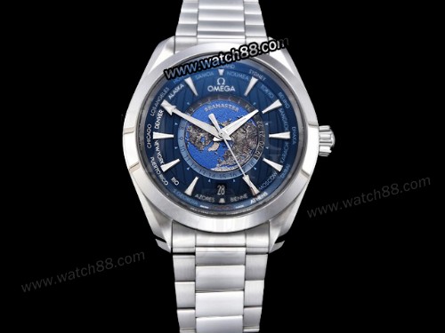 VS Factory Omega Aqua Terra 150m GMT Worldtimer 43mm Watch,OM-01538